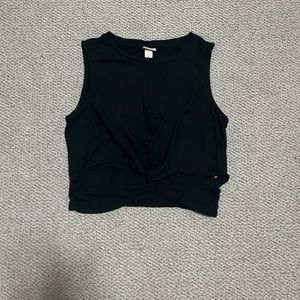 Black tank crop top with knot